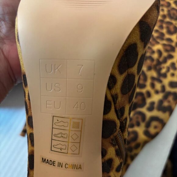 London Rag  Leopard Print Knee High Stiletto Boots  Size 8  New in Original Box - Picture 7 of 8